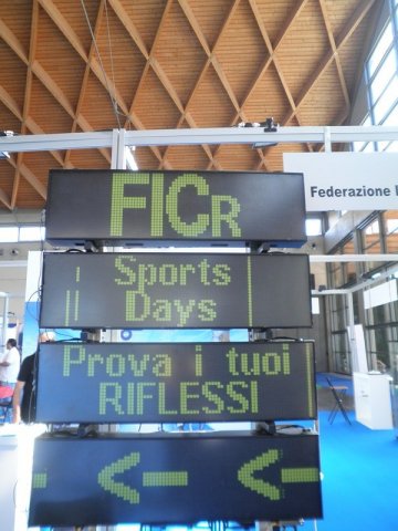 Tabellone alfanumerico e grafico FICr - Sports Days di Rimini